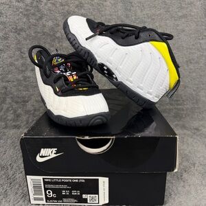 Nike Little Posite One Toddler 9C White Multi Color Black DJ5799 100